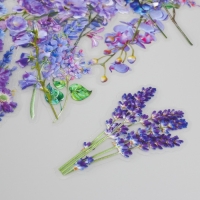 Наклейки для творчества пластик PVC "Сиреневое поле" набор 40 шт 9х10.5 см