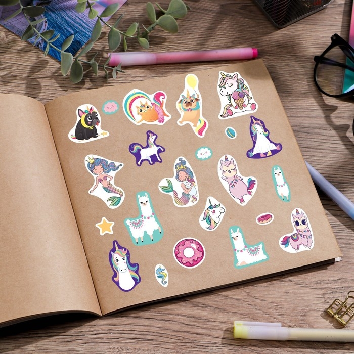 Наклейки детские в стикербуке «Волшебный», 10 листов, 14 х 21 см Наклейки детские в стикербуке «Волшебный», 10 листов, 14 х 21 см