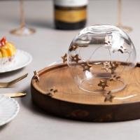 Гирлянда &laquo;Нить&raquo; 2 м роса с насадками &laquo;Звёздочка&raquo;, IP20, серебристая нить, 20 LED, батарейки ААх2 (нет в комплекте), свечение тёплое белое