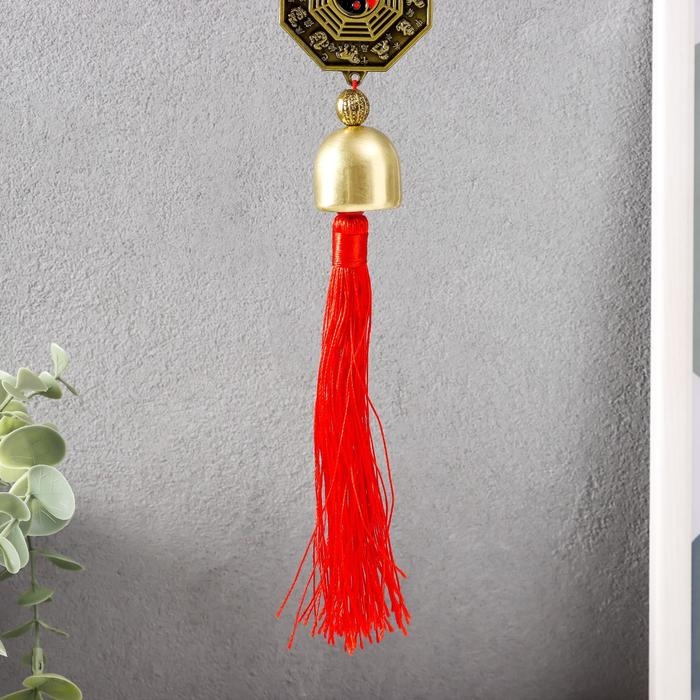 Колокольчик металл Колокольчик металл "Монета Инь-ян с узлом счастья" 1 колокол 38х5х3 см