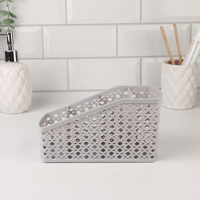 Органайзер для хранения, 4 ячейки, 19 &times; 10,5 &times; 8 см, цвет МИКС