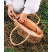 Сумка женская SL Home, ручное плетение, хлопок, длина ручек 18,5 см, 40&times;27 см