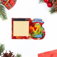 Магнит новогодний, змея, с блоком для записи "Удачи!" символ года, подкова Магнит новогодний, змея, с блоком для записи "Удачи!" символ года, подкова