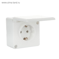 Розетка "Элект" РА 16-005, 16 А, 250 В, одноместная, открытая, с з/к, с крышкой Розетка "Элект" РА 16-005, 16 А, 250 В, одноместная, открытая, с з/к, с крышкой