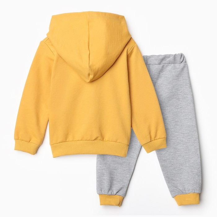 Комплект детский (толстовка/брюки), цвет жёлтый, рост 68 см
