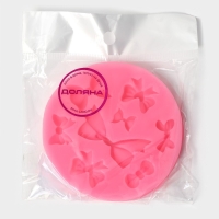Молд Доляна &laquo;Бант&raquo;, силикон, d=8,5 см, цвет розовый