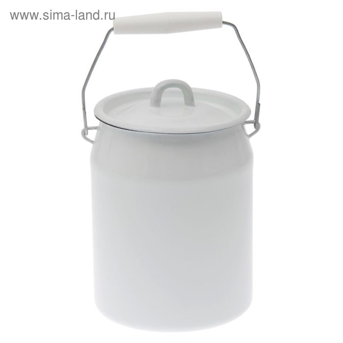 Бидон эмалированный с петлёй, 3 л, цвет белый Бидон эмалированный с петлёй, 3 л, цвет белый