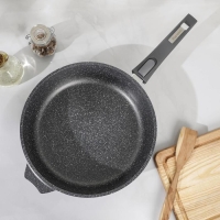 Сковорода «Гранит», d=28 см, стеклянная крышка, съёмная ручка, антипригарное покрытие, цвет серый Сковорода «Гранит», d=28 см, стеклянная крышка, съёмная ручка, антипригарное покрытие, цвет серый