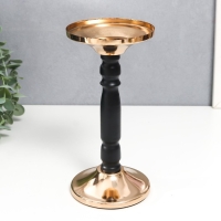 Подсвечник металл на 1 свечу "Чёрная колонна" золото 18,5х9х9 см Подсвечник металл на 1 свечу "Чёрная колонна" золото 18,5х9х9 см
