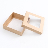 Коробка складная, крышка-дно, с окном, крафтовая, 20 х 20 х 6 см Коробка складная, крышка-дно, с окном, крафтовая, 20 х 20 х 6 см