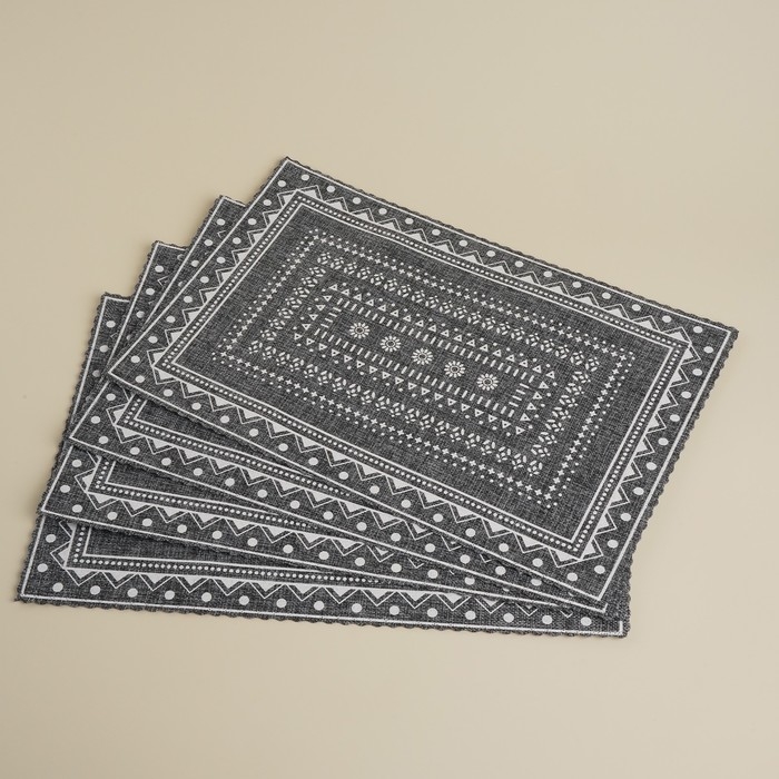 Набор салфеток сервировочных SL Home, 4 шт, 44&times;29 см, цвет серый