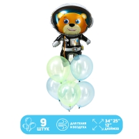 Набор шаров «Медвежонок в космосе», латекс, фольга, 9 шт. Набор шаров «Медвежонок в космосе», латекс, фольга, 9 шт.