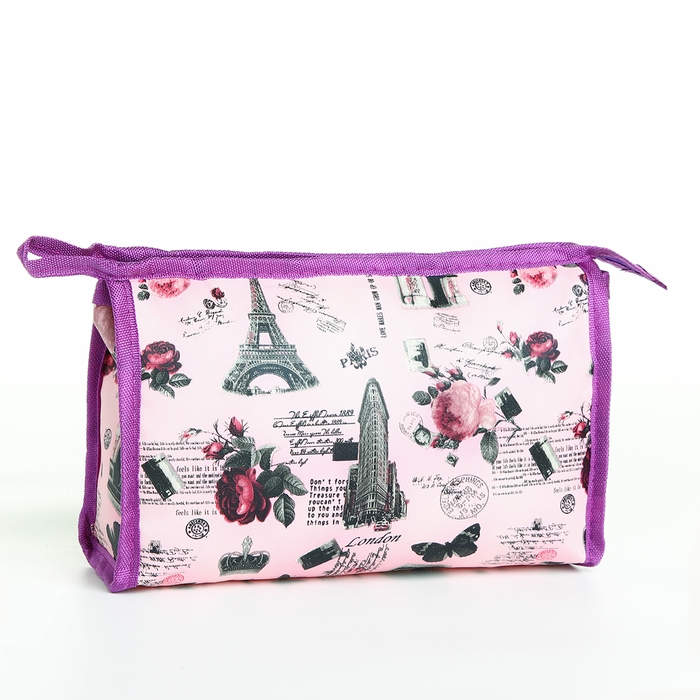 Набор косметичек 2 в 1 на молниях, цвет сиреневый