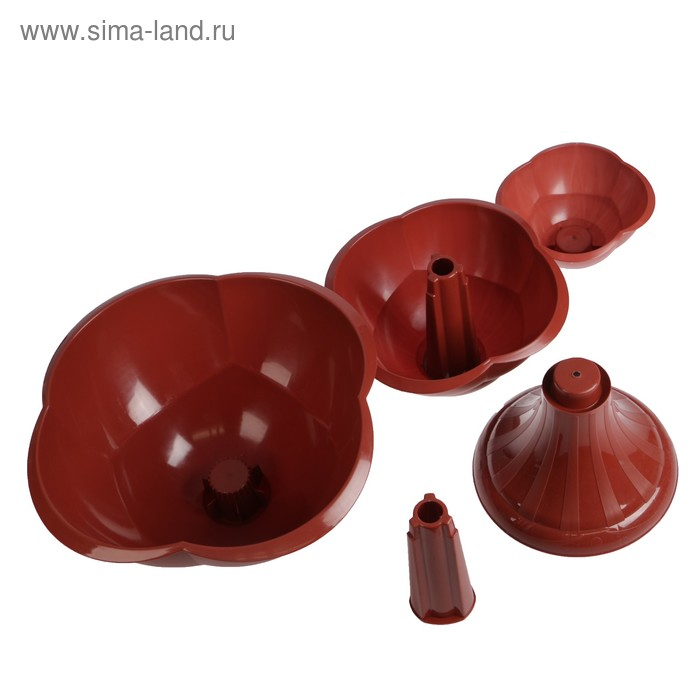 Клумба пластиковая, 3 яруса, d = 27&ndash;40&ndash;55 см, h = 90 см, коричневая, &laquo;Водопад&raquo;