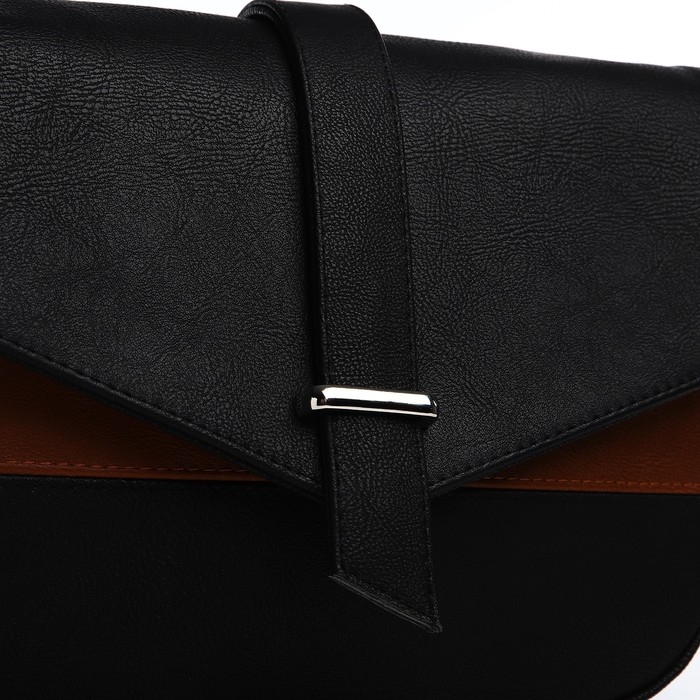 Сумка-мессенджер на магните, цвет чёрный/коричневый