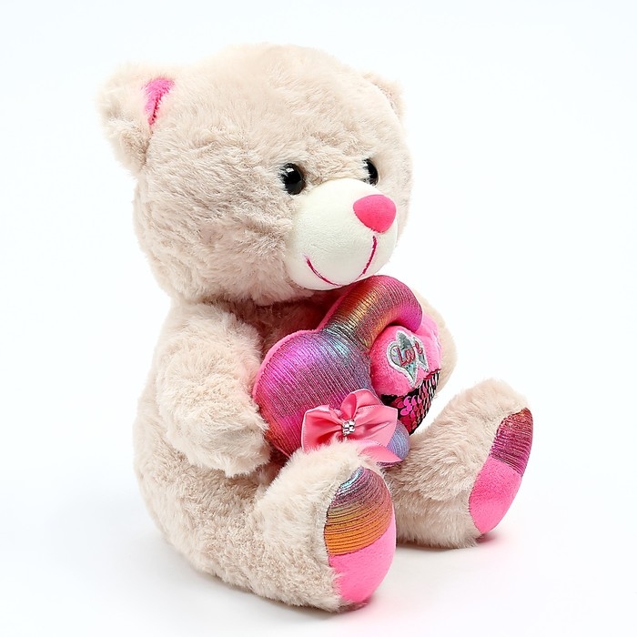 Мягкая игрушка &laquo;Мишка сердце с бантом&raquo;, 25 см, цвета МИКС