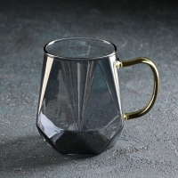 Набор для напитков из стекла Magistro &laquo;Дарк. Льдинка&raquo;, 5 предметов: кувшин 1,6 л, 4 кружки 300 мл, цвет серый