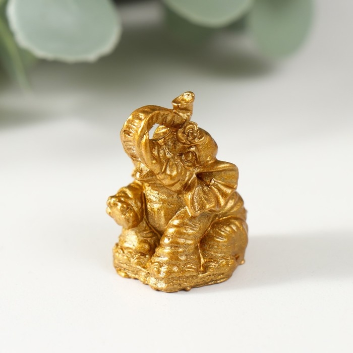 Нэцке полистоун Нэцке полистоун "Слоны" золото набор 6 штук 3х2,4х1,8 см