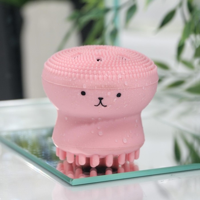 Массажер для лица, спонж для умывания &laquo;Котик&raquo; 5,5 х 5,5 см