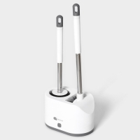 Ёршик для унитаза SAVANNA, силиконовый с щёткой, 18,9×12×40,5 см цвет белый Ёршик для унитаза SAVANNA, силиконовый с щёткой, 18,9×12×40,5 см цвет белый