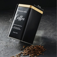 Банка для сыпучих продуктов (кофе) &laquo;Сайнс&raquo;, 18&times;10 см, цвет чёрный