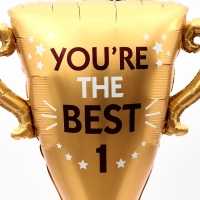 Шар фольгированный 62" &laquo;Кубок. Ты лучший&raquo;, на подставке