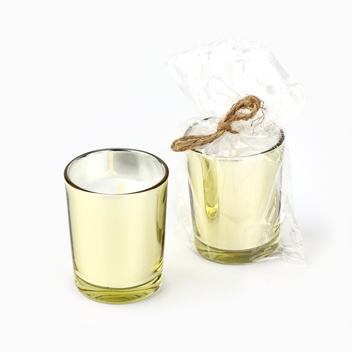 Новогодняя свеча интерьерная, в метализированном стакане &laquo;Новый год: Магия аромата&raquo; , золотая, 6 х 7,5 см.