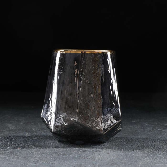 Стакан стеклянный Magistro &laquo;Дарио&raquo;, 450 мл, цвет графит