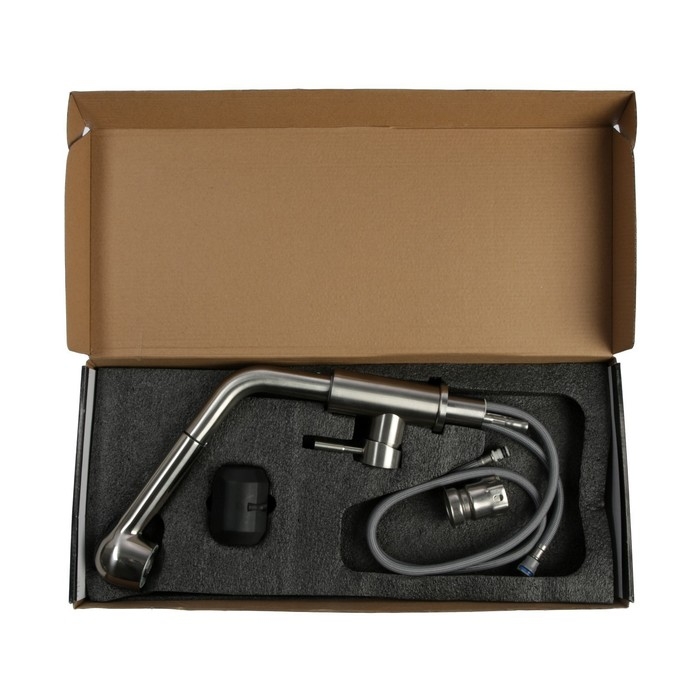 Смеситель для раковины ZEIN Z89, выдвижной излив, картридж 35 мм, нержавеющая сталь, сатин Смеситель для раковины ZEIN Z89, выдвижной излив, картридж 35 мм, нержавеющая сталь, сатин