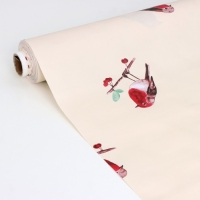 Клеёнка на стол Доляна &laquo;Снегири&raquo;, на нетканой основе, ширина 137 см, толщина 0,2 мм, рулон 20 м