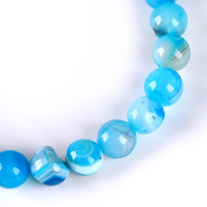 Бусины из натурального камня &laquo;Голубой агат&raquo; набор 36 шт., размер 1 шт. &mdash; 10 мм