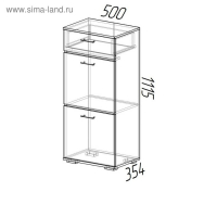 Тумба высокая Ника, 500х354х1115, Венге/Лоредо