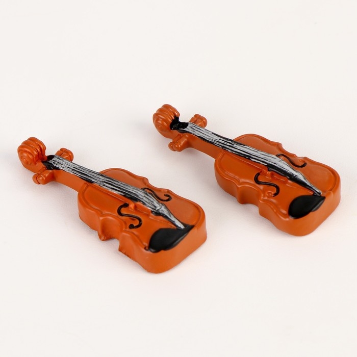 Миниатюра кукольная &laquo;Скрипка&raquo;, набор 2 шт., размер 1 шт. &mdash; 1,3 &times; 0,5 &times; 3,5 см