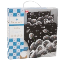 Постельное бельё 1,5 сп. &laquo;Василиса&raquo; Белые одуванчики, 145х215 см, 150х214 см, 70х70 см - 2 шт.