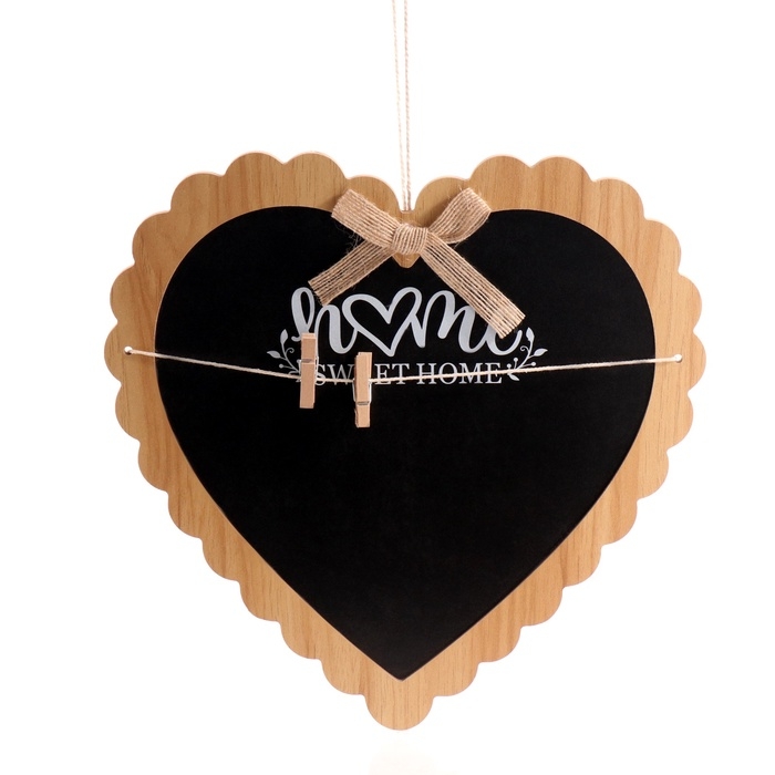 Панно МДФ Панно МДФ "Меловая доска. Сердце" с прищепками 1х28,5х29,5 см