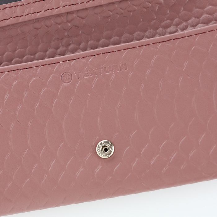 Кошелёк женский на кнопке, TEXTURA, цвет розовый Кошелёк женский на кнопке, TEXTURA, цвет розовый