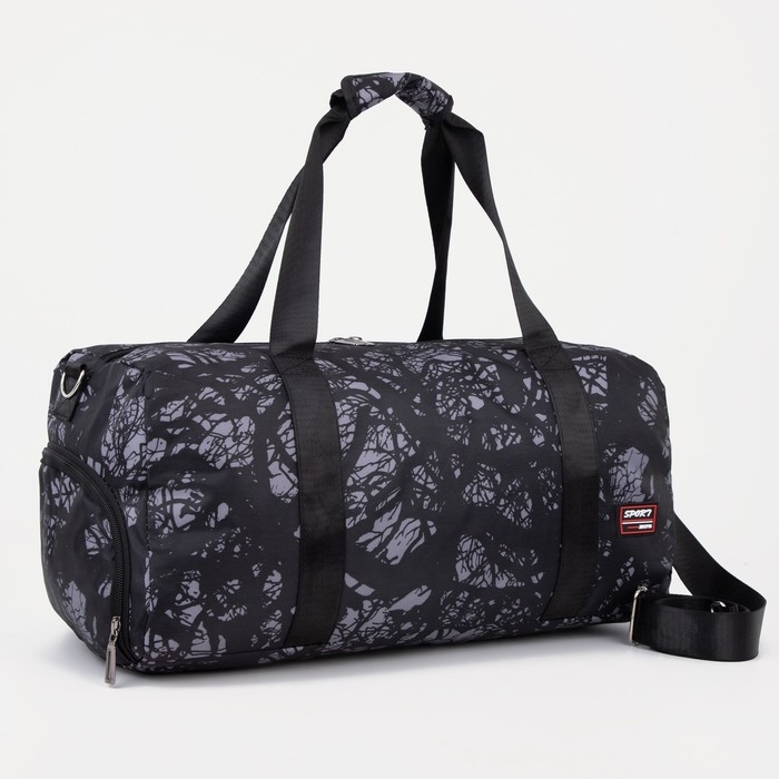 Сумка спортивная на молнии, наружный карман, средний размер, цвет чёрный Сумка спортивная на молнии, наружный карман, средний размер, цвет чёрный