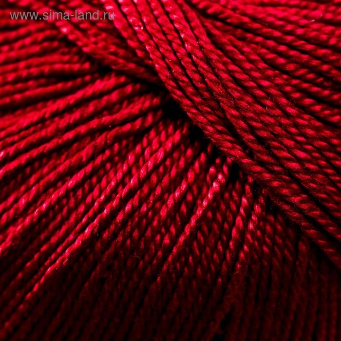 Пряжа "Ажурная" 100% мерсеризованный хлопок 280м/50гр (07-Бордо)