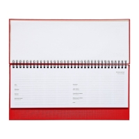 Планинг датированный 2024 года, 294 х 142 мм, 64 листа, на гребне, Attomex.Lancaster, твёрдая обложка балакрон, блок 70 г/м2, красный