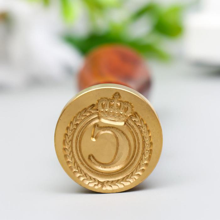 Печать для сургуча с деревянной ручкой Печать для сургуча с деревянной ручкой "Корона с буквой C" 9х2,5х2,5 см