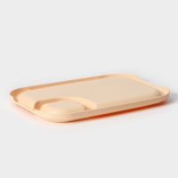 Блюдо для шашлыка с соусницей 30,3&times;21&times;2,5 см, цвет бежевый