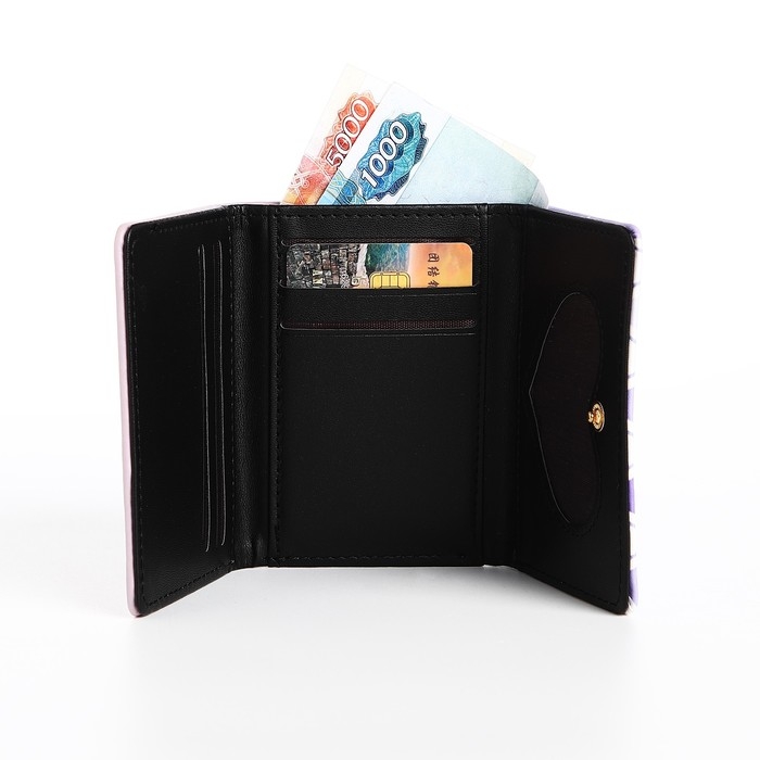 Кошелёк детский на кнопке, цвет сиреневый