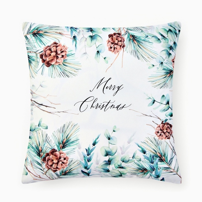 Новый год. Чехол на подушку Этель Новый год. Чехол на подушку Этель "Merry Christmas" 40х40 см, 100% п/э, велюр