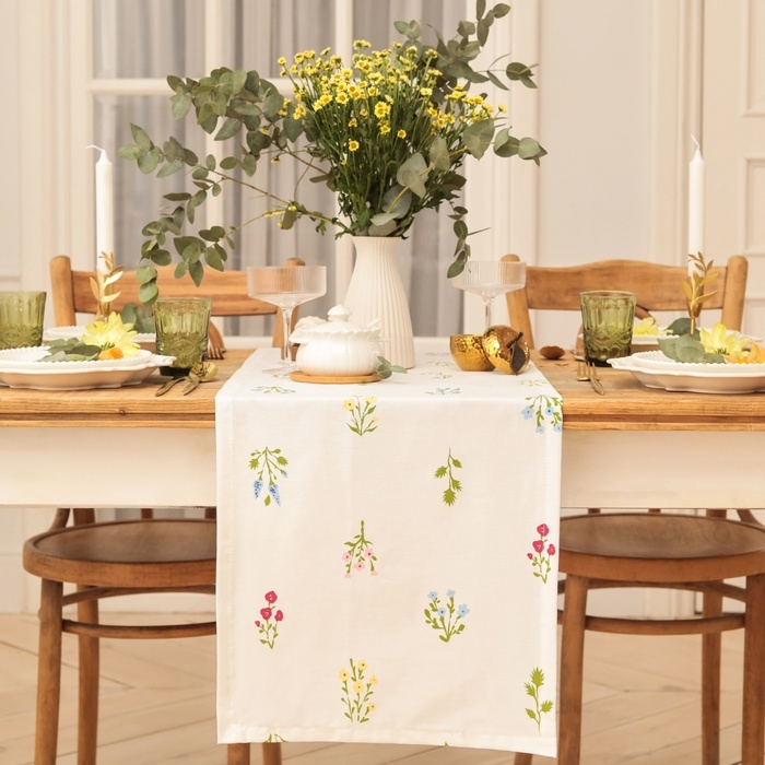 Дорожка Этель "Цветочек" 40х146см, саржа 190 г/м2, 100% хл