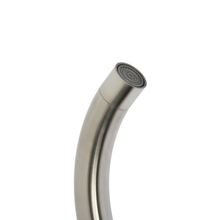 Смеситель для кухни ZEIN ZS13, кран-букса латунь 1/2 Смеситель для кухни ZEIN ZS13, кран-букса латунь 1/2", нержавеющая сталь, сатин