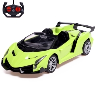 Машинка радиоуправляемая &laquo;СпортКар&raquo;, аккумулятор, на пульте управления, световые эффекты, цвет зеленый, 1:18