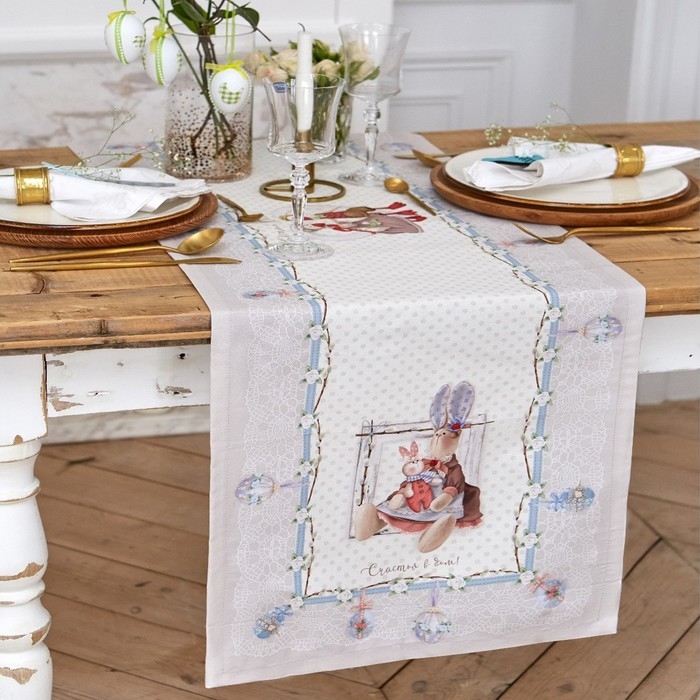 Дорожка на стол &laquo;&laquo;Пасхальные Тильды&raquo;&raquo; 40х146 см, 100% хл, саржа 190 гр/м2