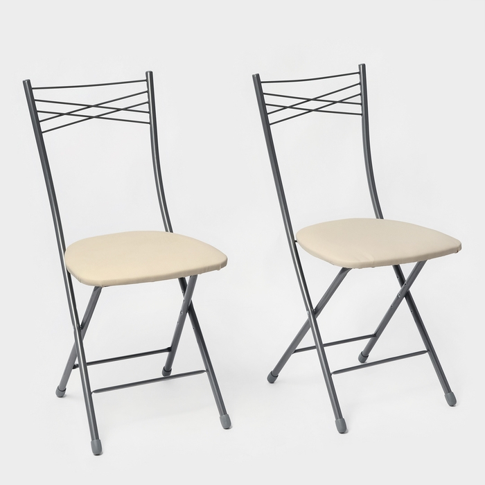 Набор стульев &laquo;Ника 1&raquo;, складной ССН1/1, слоновая кость, 2 шт