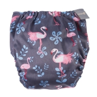 Многоразовый подгузник &laquo;Фламинго&raquo;, 3-15 кг, угольно-бамбуковая ткань, цвет серый, Крошка Я