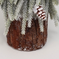 Искусственная ёлка заснеженная настольная &laquo;Зимнее волшебство. Длинные ветки&raquo; горшочке, 38 см, с шишками, ветки литые отгибаются